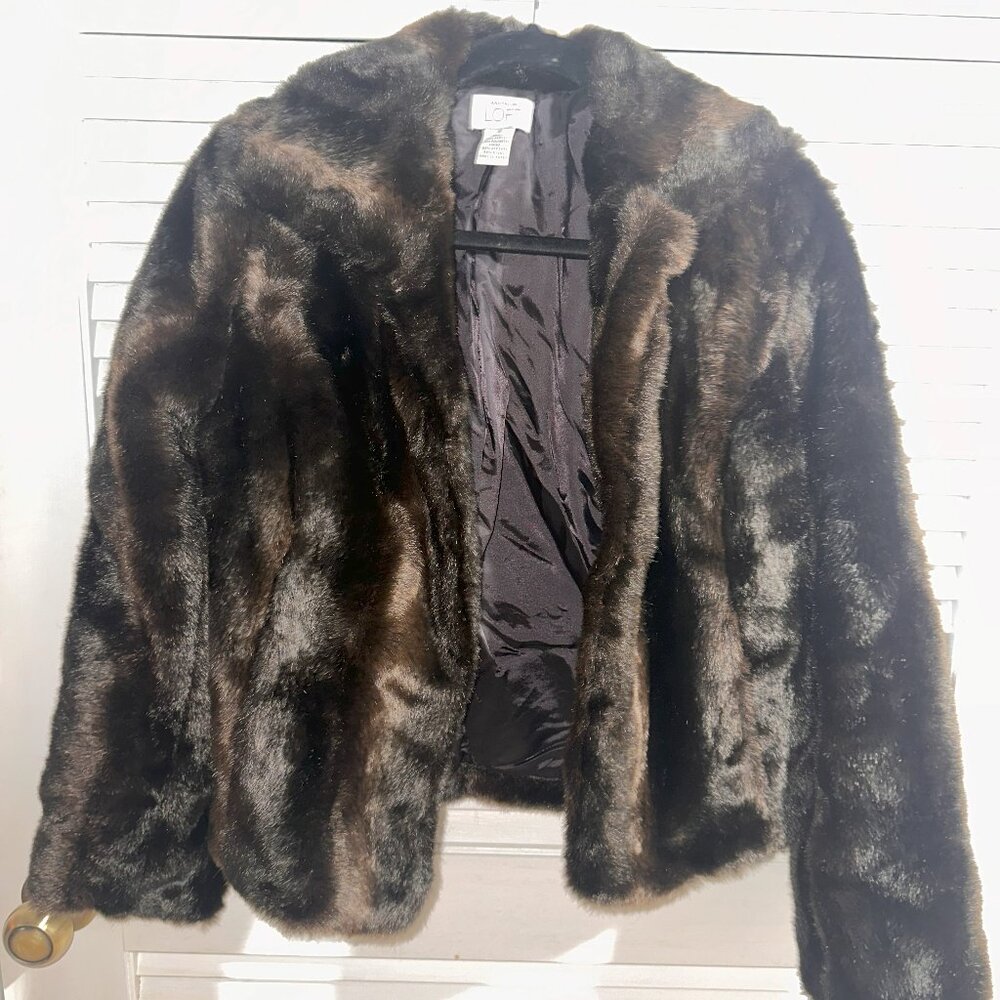Luxury Ann Taylor Faux Fur Jacket